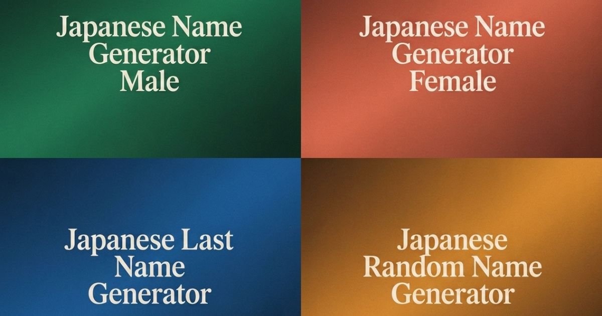 Different Types of Japanese Name Generators Available